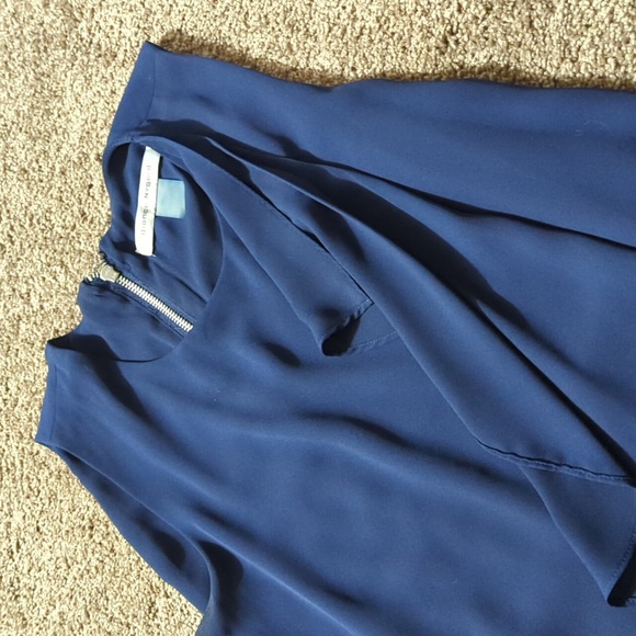 Flowy Long Navy Tunic Shirt - Picture 2 of 3